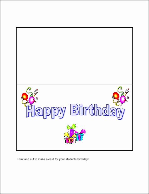 foldable birthday card template word|5x7 greeting card template word.